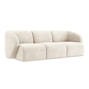 LaMiaSofa 3-zits bank Cervo – chenille stof – lichtbeige – 244x94x75