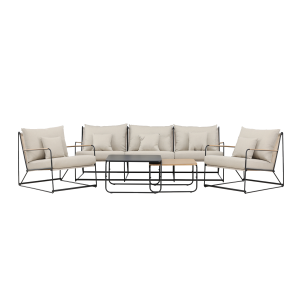 Nest outdoor Paolo 4 delige tuin loungeset beige/zwart Nest outdoor Paolo 4 delige tuin loungeset beige/zwart