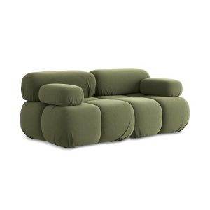 LaMiaSofa Tweezits modulaire bank Sanremo – velours – olijf – 190x96x7