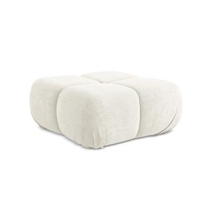 LaMiaSofa Poef Sanremo – chenille stof – wit – 95x95x41 LaMiaSofa Poef Sanremo – chenille stof – wit – 95x95x41