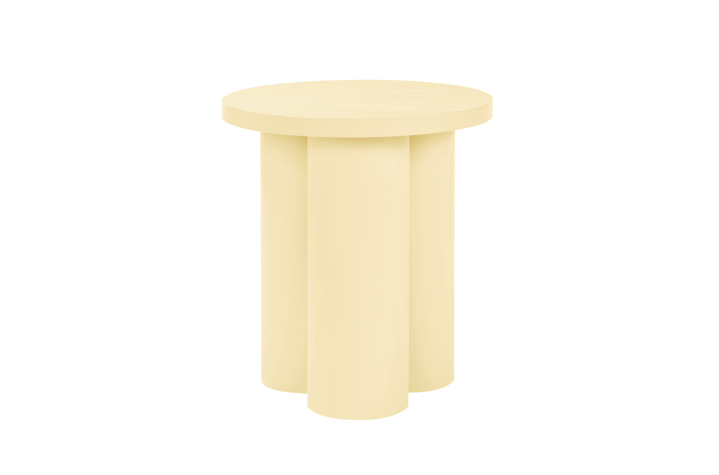 noo.ma Oly Stool - ronde kruk/ bijzettafel, Butter Yellow, hout en sta