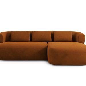 Micadoni rechter hoekbank Jenny 5-zits, flueel roze – 145x225x73cm Micadoni rechter hoekbank Jenny 5-zits, flueel roze – 145x225x73cm