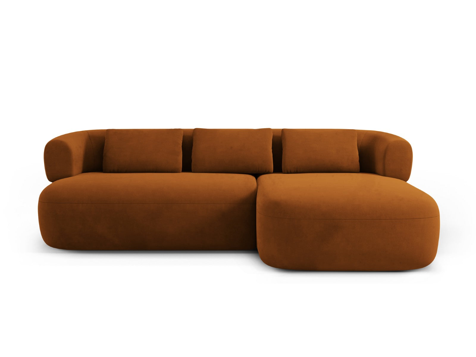 Micadoni rechter hoekbank Jenny 5-zits, flueel roze - 145x225x73cm