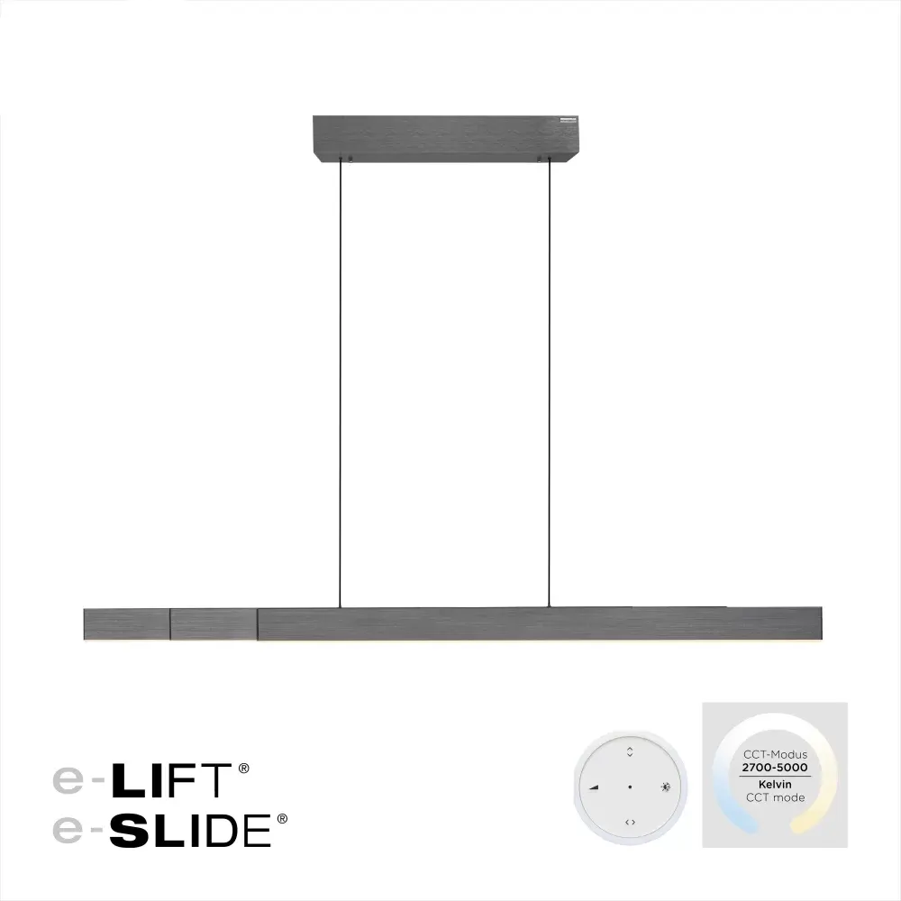 Neuhaus PURE hanglamp e-Lift - 3 lichts - 200 x 240 cm - antraciet
