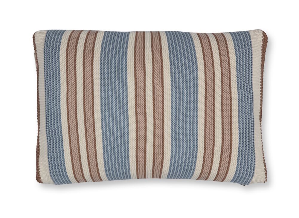 Pip Studio Decoratiekussen Bonsoir Combistripe - 40 x 60 cm - Blauw