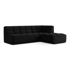 LaMiaSofa Modulaire hoekbank rechts Belluno – velours – zwart – 258×17 LaMiaSofa Modulaire hoekbank rechts Belluno – velours – zwart – 258×17