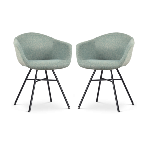 Nolon Noa-Otis Eetkamerstoelen Set van 2 – Zacht Groen – Zwarte Poten Nolon Noa-Otis Eetkamerstoelen Set van 2 – Zacht Groen – Zwarte Poten