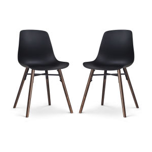 Nolon Nena-Pip Eetkamerstoelen Set van 2 – Zwart – Walnoot Poten Nolon Nena-Pip Eetkamerstoelen Set van 2 – Zwart – Walnoot Poten