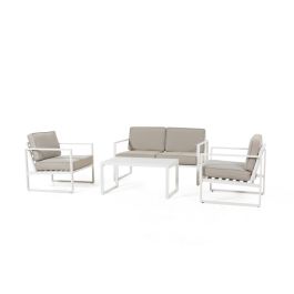 "Dubai" Loungeset Zithoek Aluminium – Wit – Pure Garden & Living