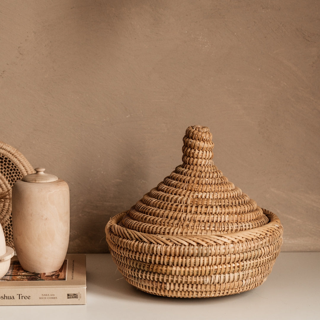 NOA MAY Mand Tajine - naturel - zeegras - Ø 22 x h 26 cm