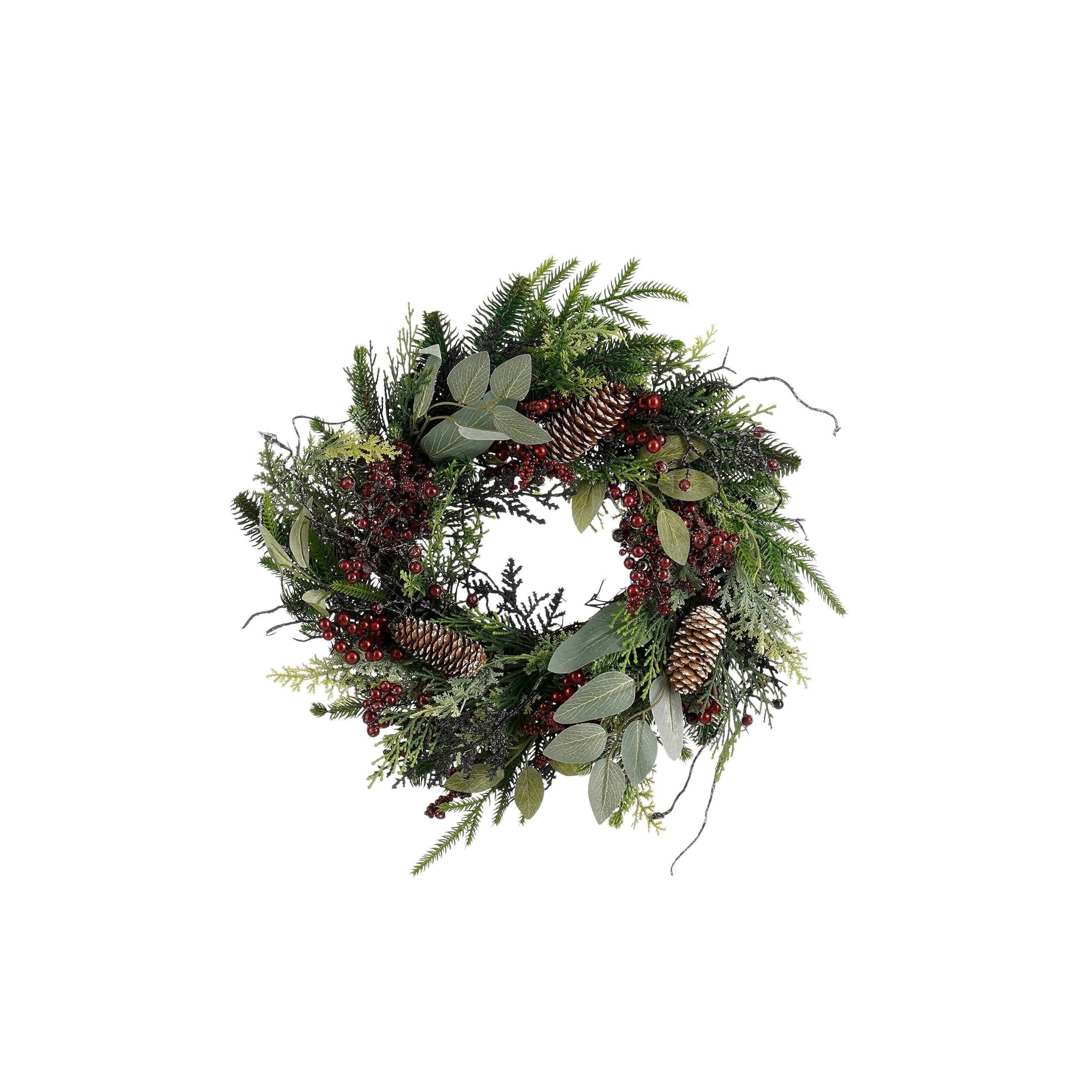 Mica Decorations Bodi Kerstkrans met Dennenappels - H11 x Ø40 cm - Bor