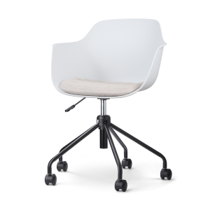 Nolon Nout-Liz Bureaustoel Wit – Beige Kussen – Zwart Onderstel Nolon Nout-Liz Bureaustoel Wit – Beige Kussen – Zwart Onderstel