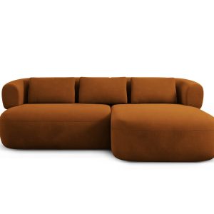 Micadoni rechter hoekbank Jenny 5-zits, flueel roze – 145x200x73cm Micadoni rechter hoekbank Jenny 5-zits, flueel roze – 145x200x73cm