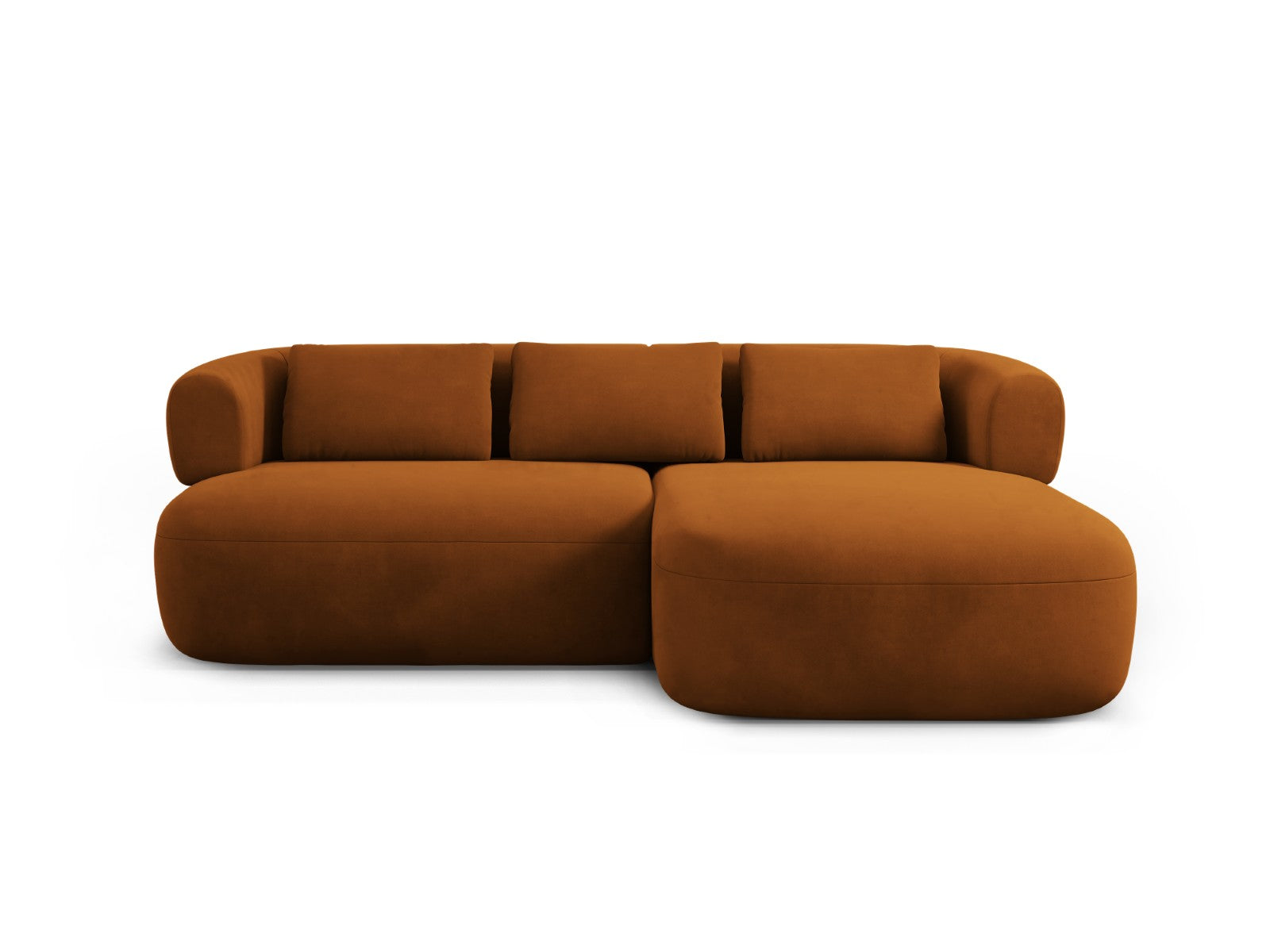 Micadoni rechter hoekbank Jenny 5-zits, flueel roze - 145x200x73cm