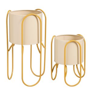Mica Decorations Donau Bloempot op Standaard – Set van 2 – Plantenpot Mica Decorations Donau Bloempot op Standaard – Set van 2 – Plantenpot