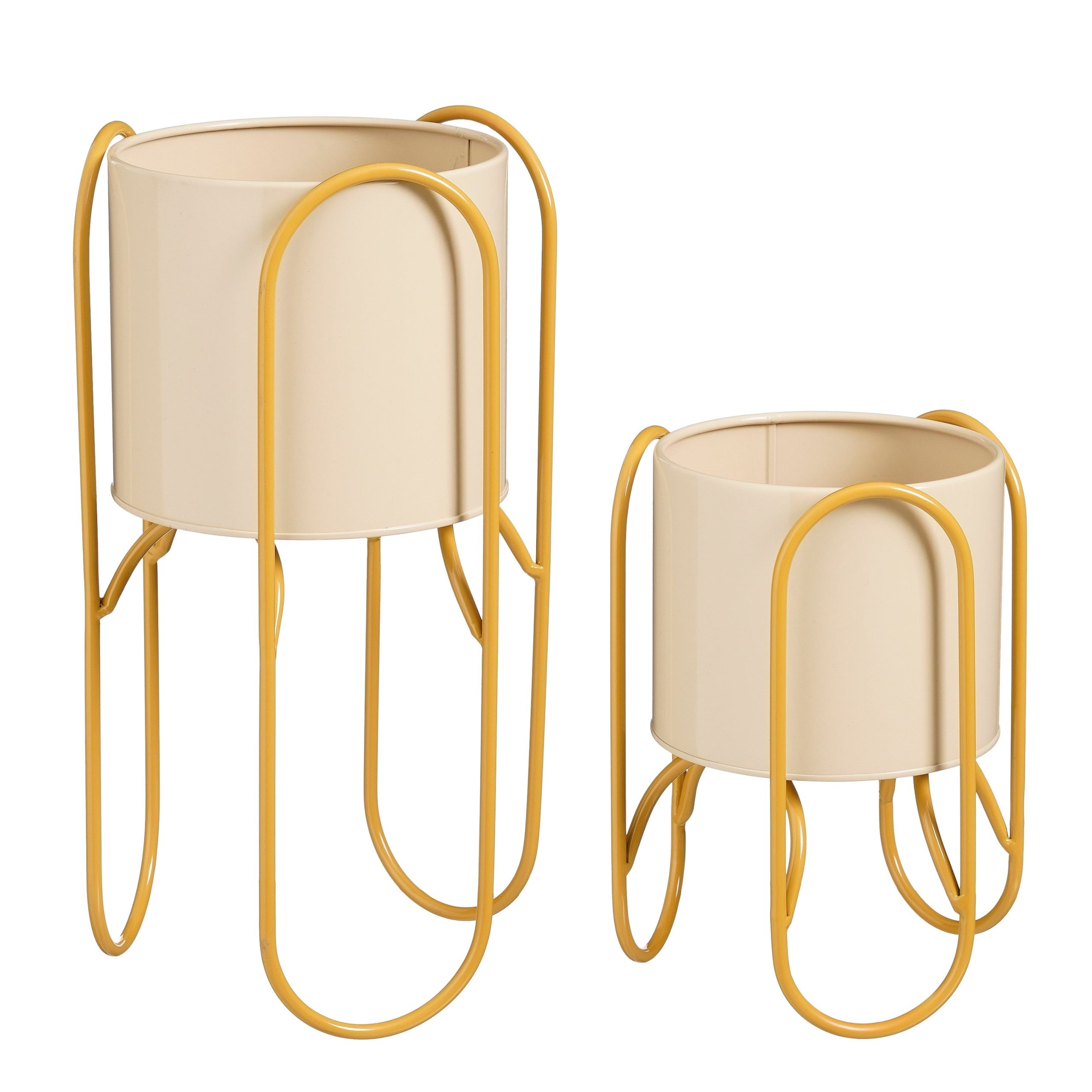 Mica Decorations Donau Bloempot op Standaard – Set van 2 – Plantenpot