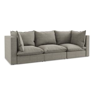 LaMiaSofa 3-zits bank Ravenna – bouclé – grijs – 255x90x77