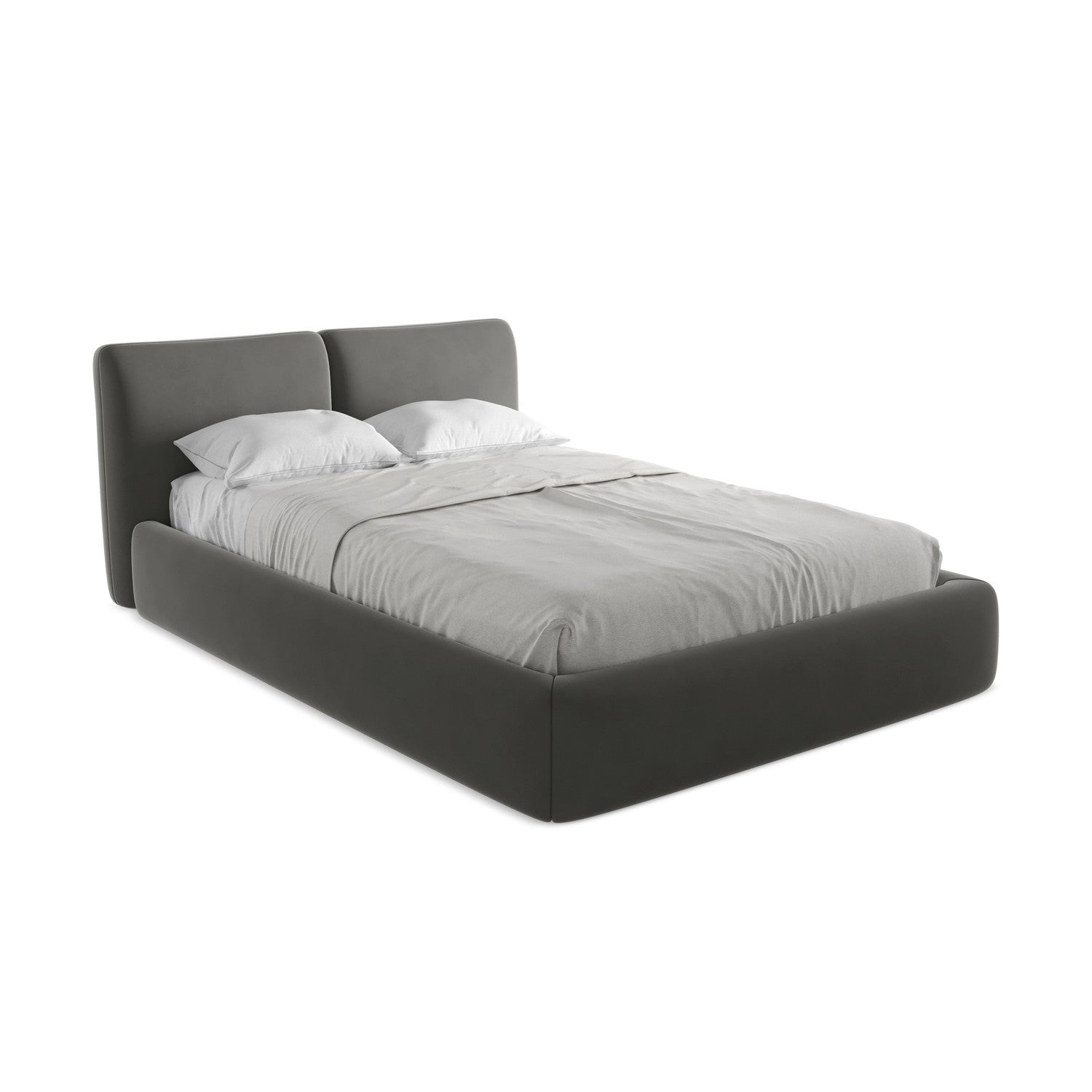 LaMiaSofa Bed met opbergruimte Milano - velours - staal - 160x228x82