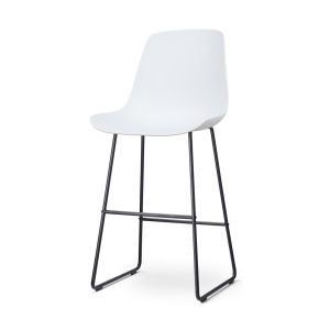 Nolon Nino-Pip Barkruk Wit – Kunststof – Zwart Onderstel – 75 cm Nolon Nino-Pip Barkruk Wit – Kunststof – Zwart Onderstel – 75 cm