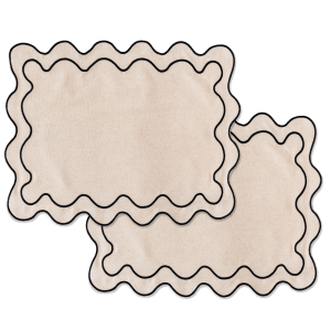 Kulu Club placemats Wavy – linnenmix – beige – set van 2 Kulu Club placemats Wavy – linnenmix – beige – set van 2