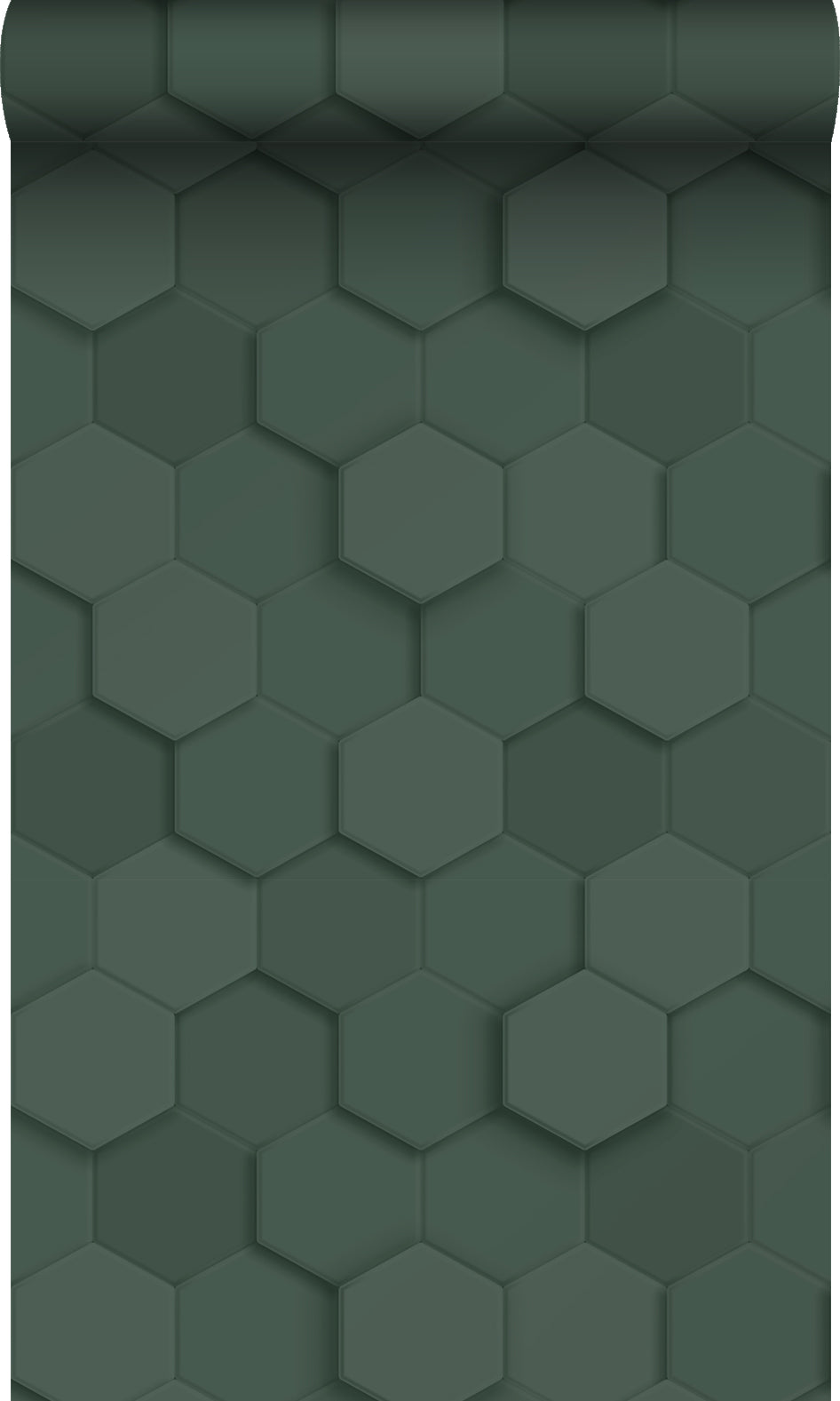 Origin Wallcoverings behang 3d hexagon motief donkergroen - 53 cm x 10