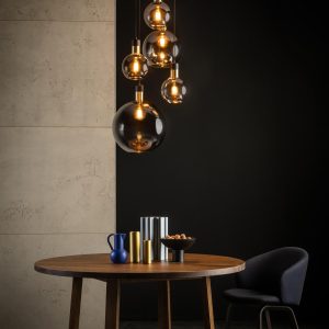 Lucide hanglamp JULIUS – 5xE27 – Fumé Lucide hanglamp JULIUS – 5xE27 – Fumé