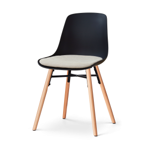 Nolon Nena-Liv Eetkamerstoel Zwart met Naturelbeige Zitkussen Naturel Nolon Nena-Liv Eetkamerstoel Zwart met Naturelbeige Zitkussen Naturel