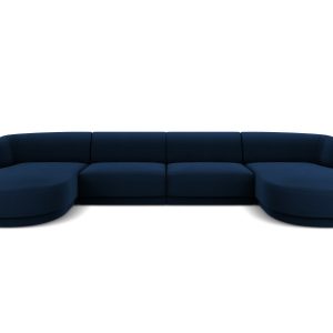 Micadoni Panoramische bank Miley 5-zits, flueel, koningsblauw – 156×33 Micadoni Panoramische bank Miley 5-zits, flueel, koningsblauw – 156×33