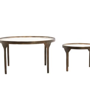 Light & Living salontafel ELI – Ø85×42 cm – wit – Set van 2 Light & Living salontafel ELI – Ø85×42 cm – wit – Set van 2
