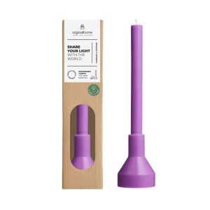 Originalhome sculpture kaars met houder – violet Originalhome sculpture kaars met houder – violet