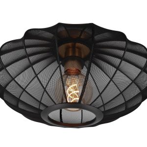Lucide plafonnière CORINA – 1xE27 – Zwart Lucide plafonnière CORINA – 1xE27 – Zwart