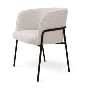 Nolon Josefien Eetkamerstoel Bouclé Beige – Armleuning – Zwarte Poten Nolon Josefien Eetkamerstoel Bouclé Beige – Armleuning – Zwarte Poten