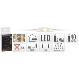 Zilverdraad 40 LED warm wit Cascade