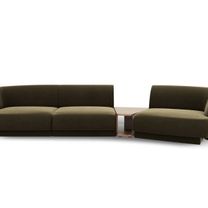 Micadoni Rechte modulaire bank Miley 3-zits, flueel, groente – 126×303 Micadoni Rechte modulaire bank Miley 3-zits, flueel, groente – 126×303