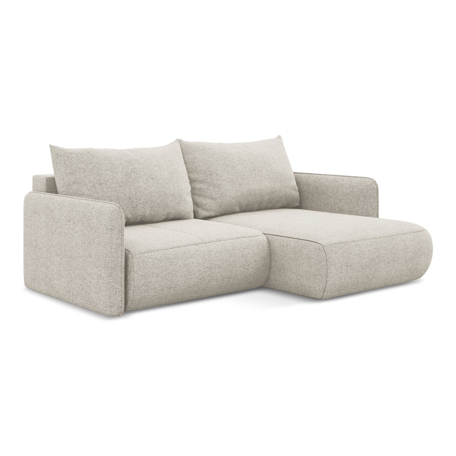 LaMiaSofa hoekbank rechts Palermo - chenille stof - zilver - 207x148x8