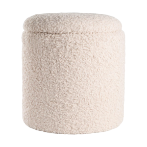 Lisomme Sem teddy poef gebroken wit – met opbergruimte – Ø 36 cm Lisomme Sem teddy poef gebroken wit – met opbergruimte – Ø 36 cm