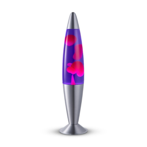 Lighto lavalamp zilver – paarse vloeistof met roze lava Lighto lavalamp zilver – paarse vloeistof met roze lava