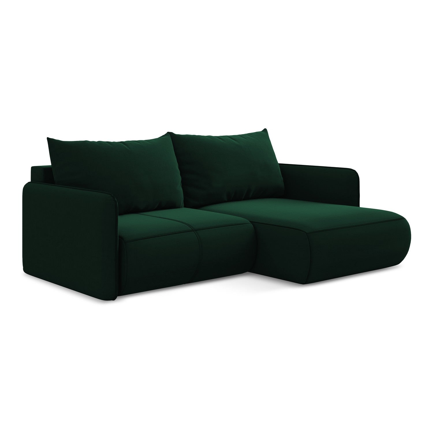 LaMiaSofa hoekbank rechts Palermo - velours - flessengroen - 207x148x8