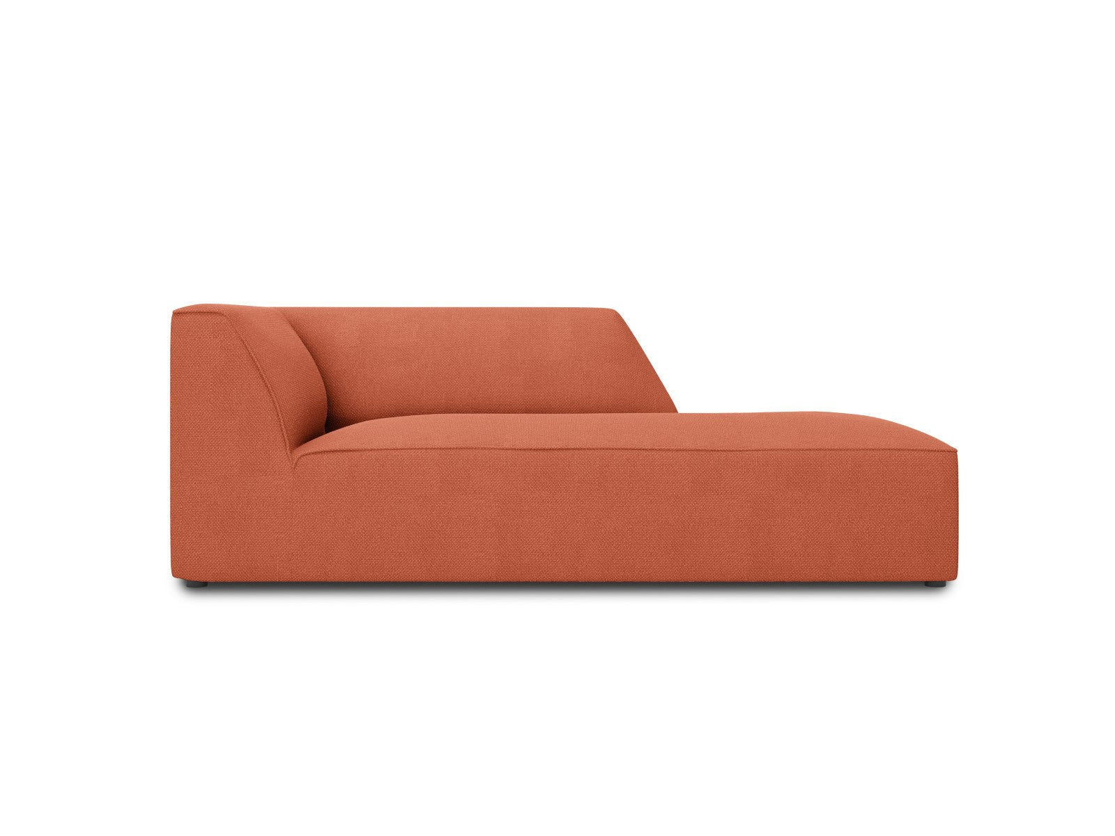 Micadoni rechter chaise longue Ruby structurele stof, koraal - 180x93x