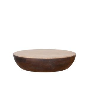 LABEL51 Salontafel Bowl – Travertin Hout – 90x90x25cm LABEL51 Salontafel Bowl – Travertin Hout – 90x90x25cm