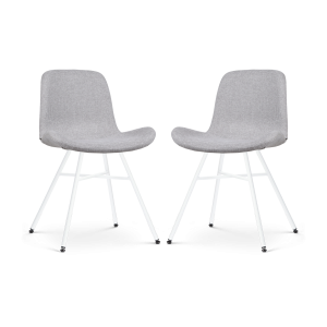 Nolon Noa-Fé Eetkamerstoelen Set van 2 – Lichtgrijs – Witte Poten Nolon Noa-Fé Eetkamerstoelen Set van 2 – Lichtgrijs – Witte Poten