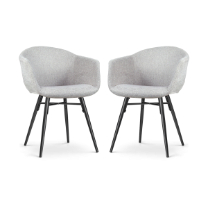 Nolon Nova-Otis Eetkamerstoelen Set van 2 – Lichtgrijs – Zwart