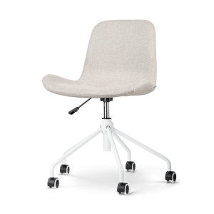 Nolon Nout-Fé Bureaustoel Beige – Stof – Wit Onderstel