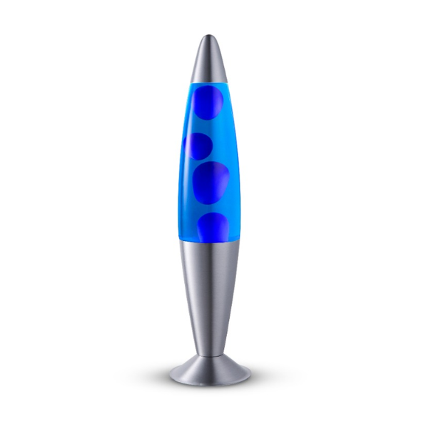 Lighto | Lavalamp zilver | blauwe vloeistof met paarse lava