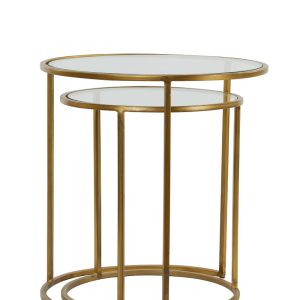 Light & Living bijzettafel DUARTE – Ø50x52cm – goud – Set van 2 Light & Living bijzettafel DUARTE – Ø50x52cm – goud – Set van 2