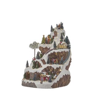 LuVille Kerstdorp Miniatuur Skipiste – L33 x B31 x H46 cm LuVille Kerstdorp Miniatuur Skipiste – L33 x B31 x H46 cm