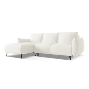 LaMiaSofa hoekbank links Genova – chenille stof – wit – 242x162x86 LaMiaSofa hoekbank links Genova – chenille stof – wit – 242x162x86