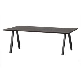 WOOOD Tablo Eettafel Hout Zwart met 2-Standen Poot – 220×90 cm
