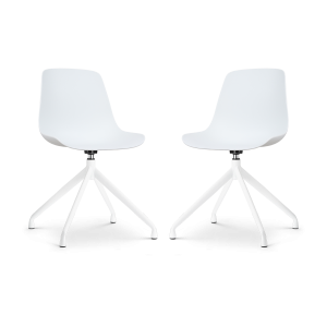 Nolon Nola-Pip Draaibare Eetkamerstoelen Wit – Wit Onderstel – 2x Nolon Nola-Pip Draaibare Eetkamerstoelen Wit – Wit Onderstel – 2x