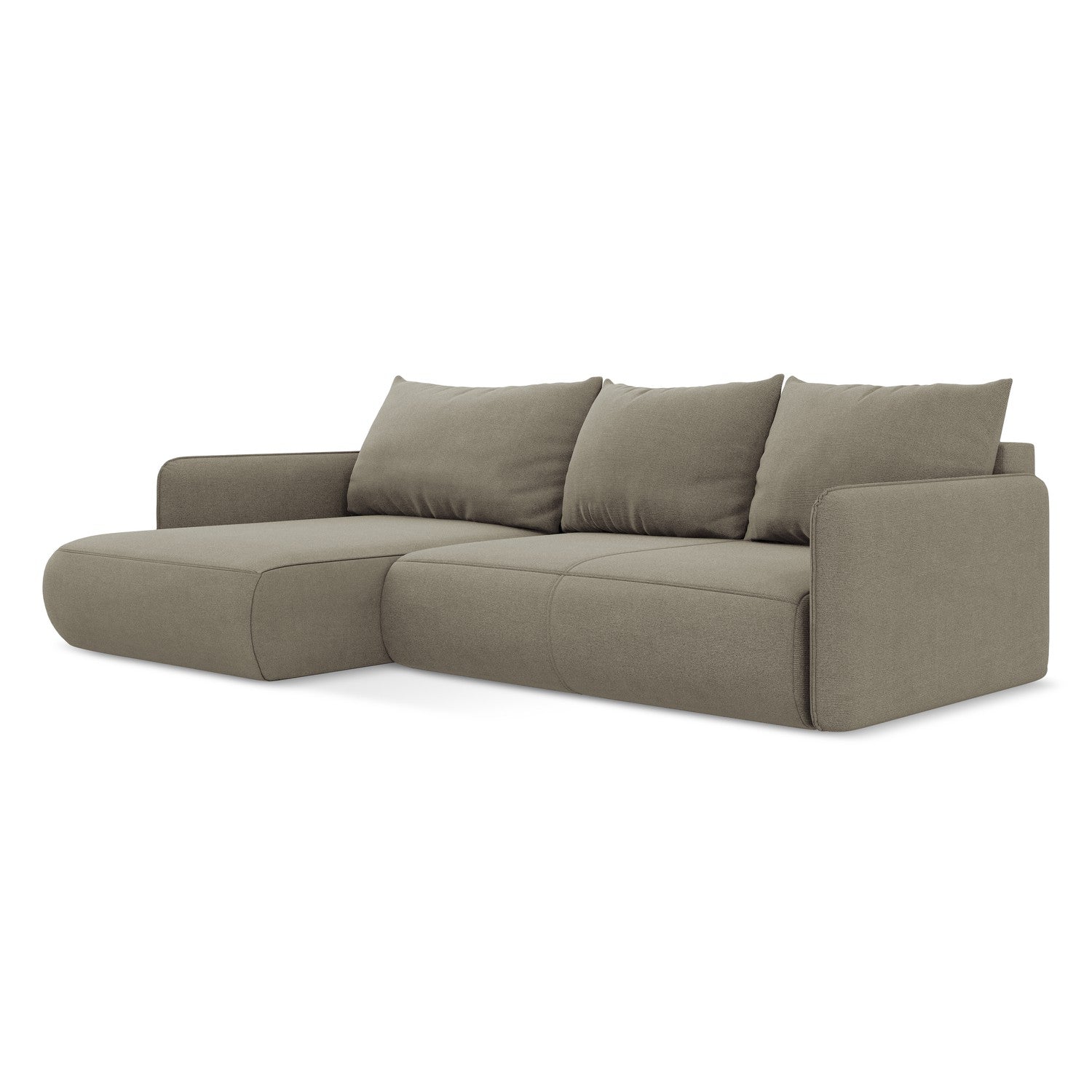 LaMiaSofa hoekbank links Palermo - textuurstof - donkerbeige - 240x148
